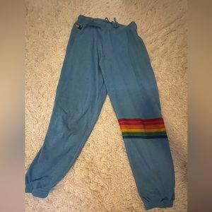 Blue Rainbow Aviator Nation Large Sweatpants